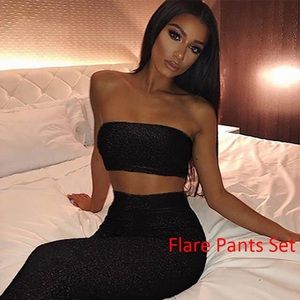 Flair Pants Black Glitter Sexy Set